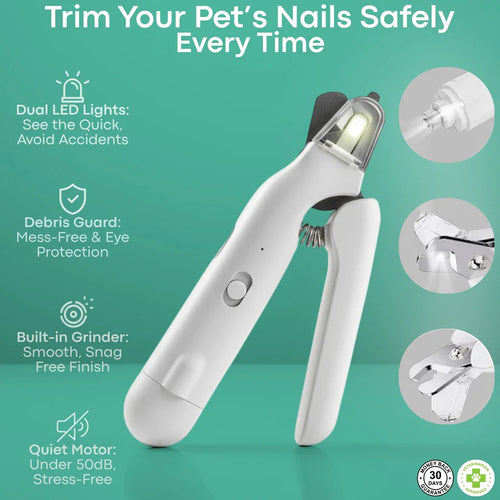 2 in 1 Pet Nail Clipper with LED Light for Dogs and Cats