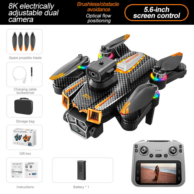 š„(HOT SALE)š Brushless 5.6-inch drone with screen HD aerial photography quadcopter obstacle avoidance RC airplane