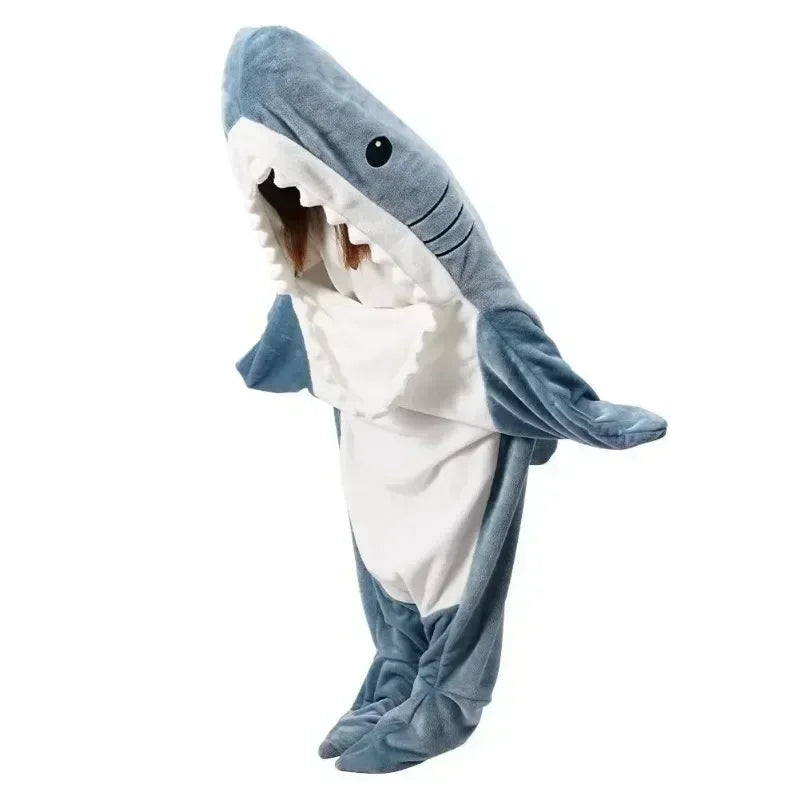 Cavinic™ Soft warm shark blanket shark one piece pajamas