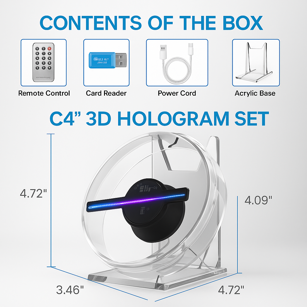 C4 Mini Hologram Fan (4 Inches) – Cavinic™