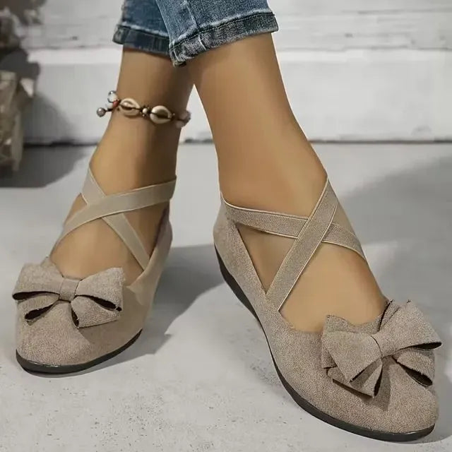 Cavinic™ Women's Bowknot Wedge Shoes – Lightweight Slip-On Casual Flats | All-Season Comfort & Stylish Design