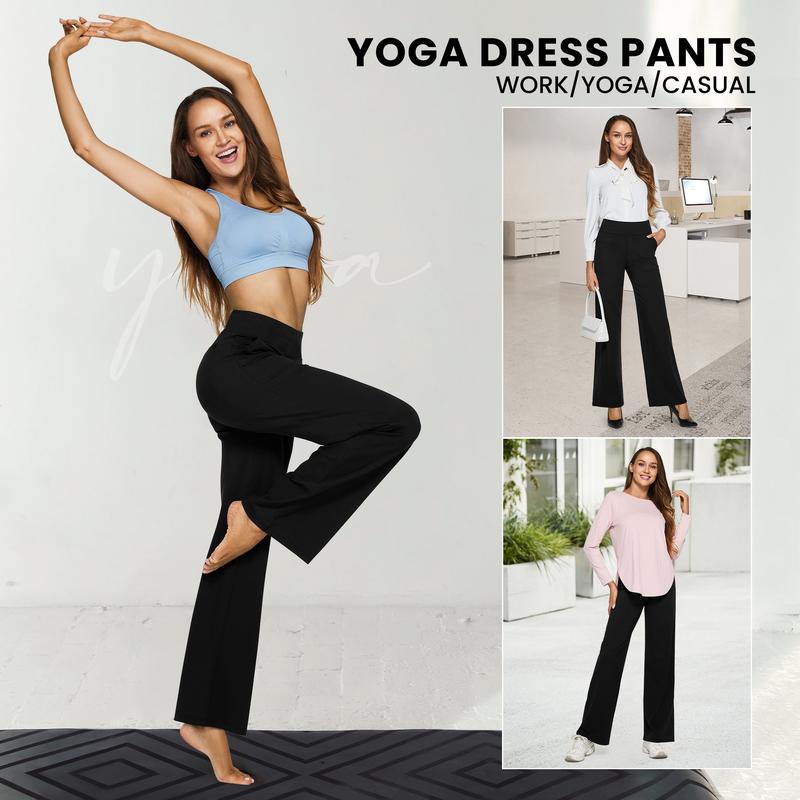 High-waisted wide-leg pants, women's yoga pants, comfortable athletic pants