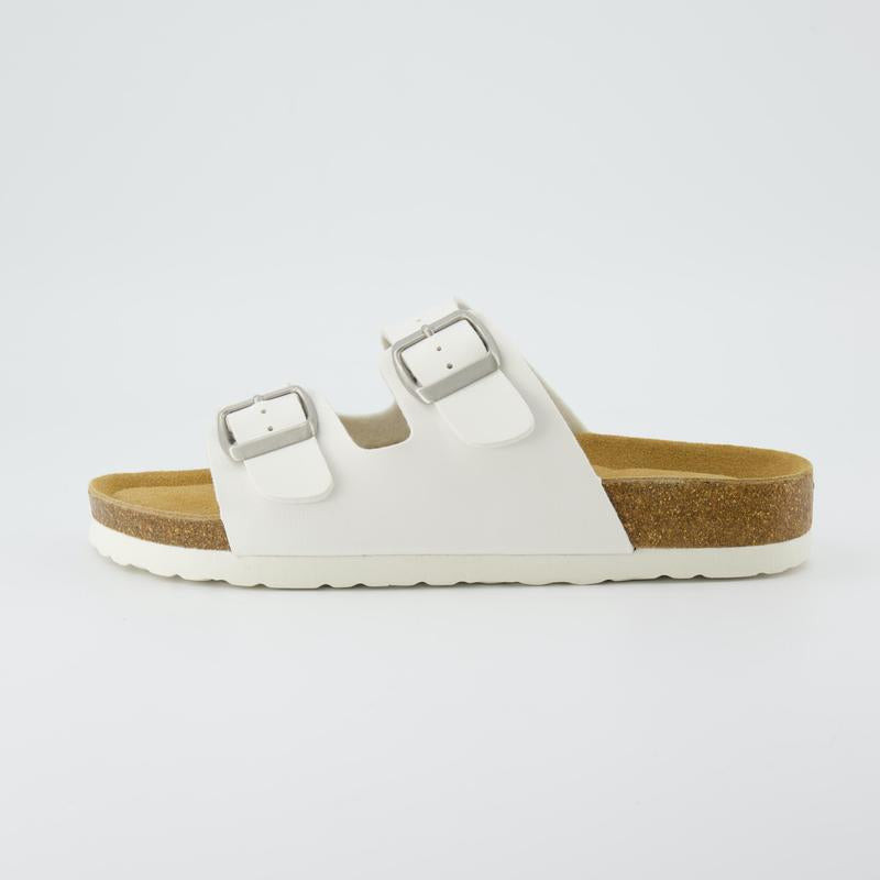 Cork Footbed Sandals – Double Buckle Slides