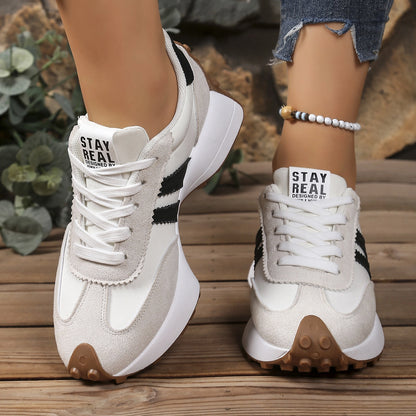 Stay Real Retro Platform Sneakers – Comfy Suede Chunky Sole Casual Shoes (Multiple Colors)