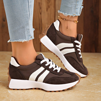 Stay Real Retro Platform Sneakers – Comfy Suede Chunky Sole Casual Shoes (Multiple Colors)