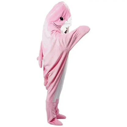 Cavinic™ Soft warm shark blanket shark one piece pajamas