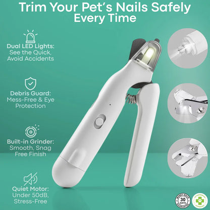 2 in 1 Pet Nail Clipper with LED Light for Dogs and Cats