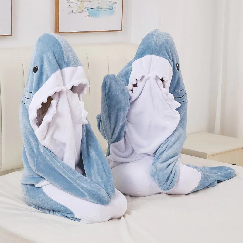 Cavinic™ Soft warm shark blanket shark one piece pajamas
