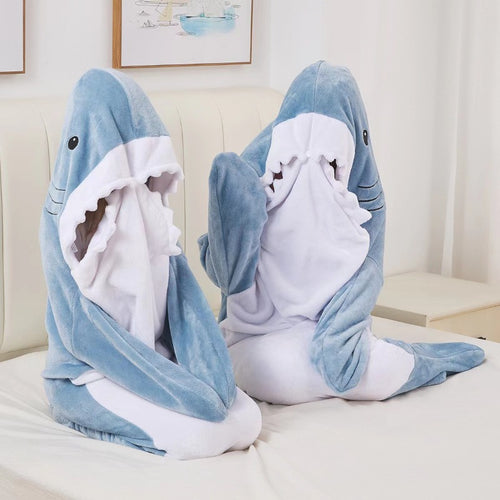 Cavinic™ Soft warm shark blanket shark one piece pajamas