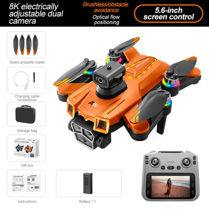 🔥(HOT SALE)🔔 Brushless 5.6-inch drone with screen HD aerial photography quadcopter obstacle avoidance RC airplane