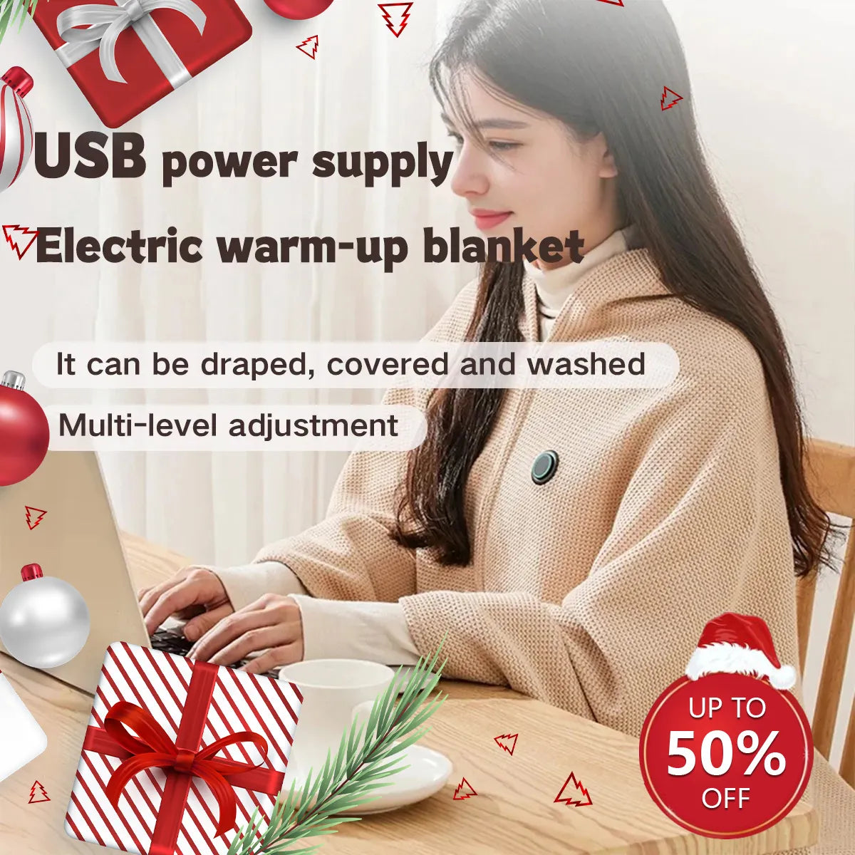 🎅Best Winter Gifts 🔥 Portable Heated Shawl (Buy 2 Free Shipping)