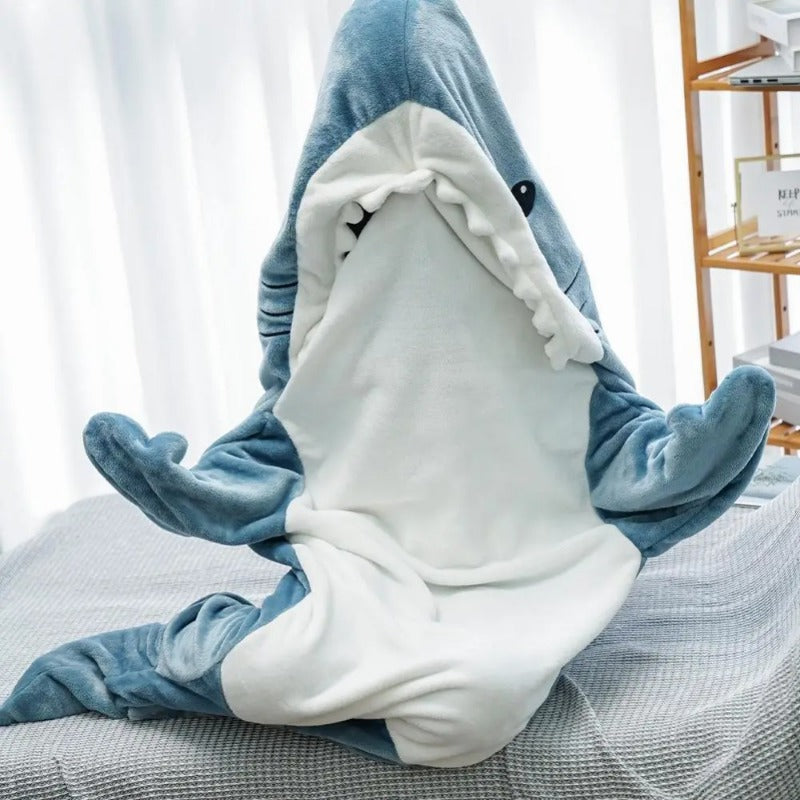 Cavinic™ Soft warm shark blanket shark one piece pajamas