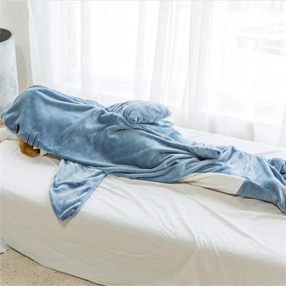 Cavinic™ Soft warm shark blanket shark one piece pajamas