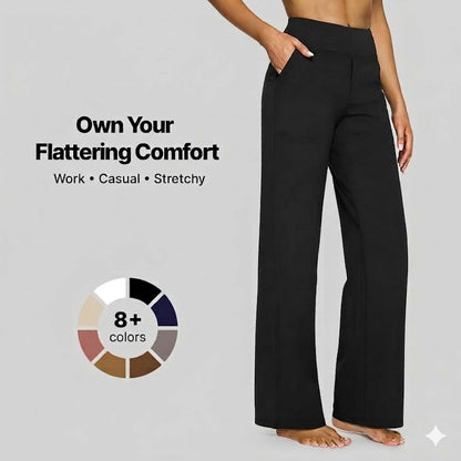 High-waisted wide-leg pants, women's yoga pants, comfortable athletic pants