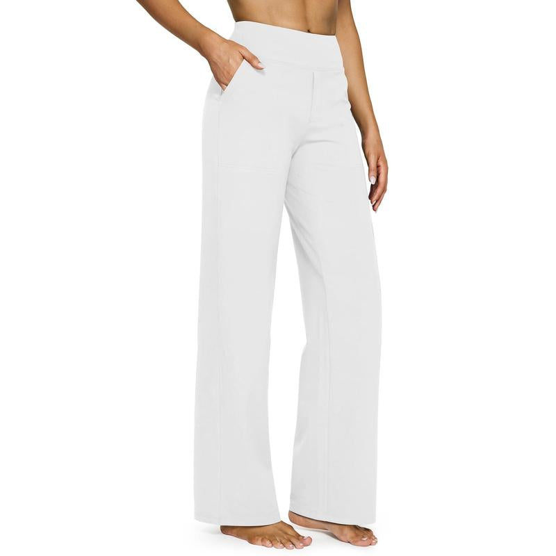 High-waisted wide-leg pants, women's yoga pants, comfortable athletic pants