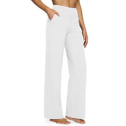 High-waisted wide-leg pants, women's yoga pants, comfortable athletic pants