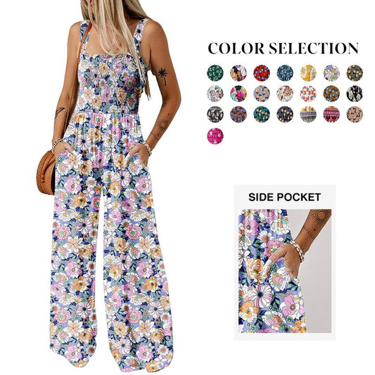 Women’s Casual Print Sleeveless Overalls Jumpsuits