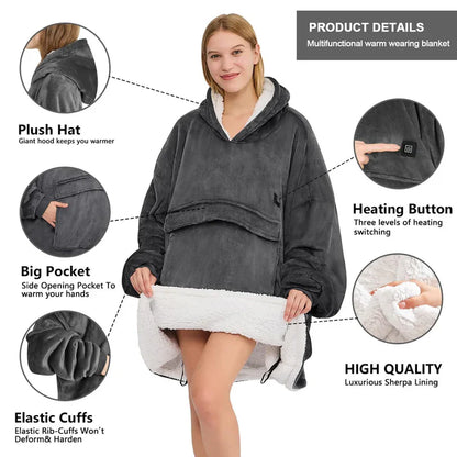 Cavinic™ Heated Hoodie Blanket