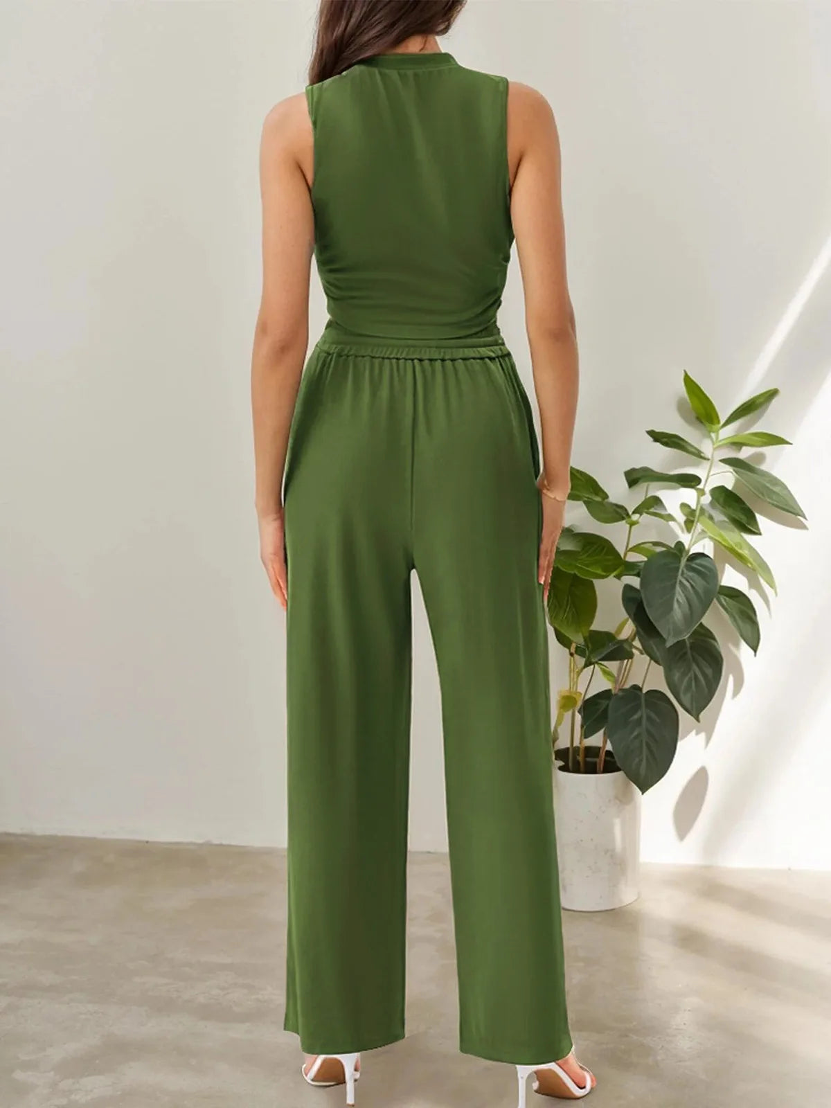 Summer Casual Women's Pants Sets Fashionable Solid