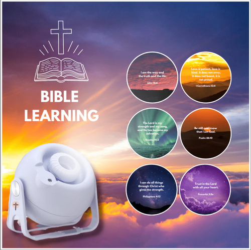 Cavinic™ Bible Verse Projector (6 Free Scripture Discs Included)