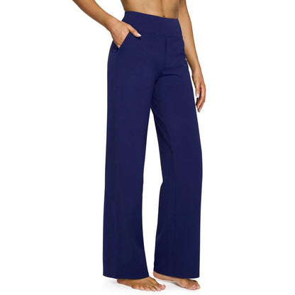 High-waisted wide-leg pants, women's yoga pants, comfortable athletic pants