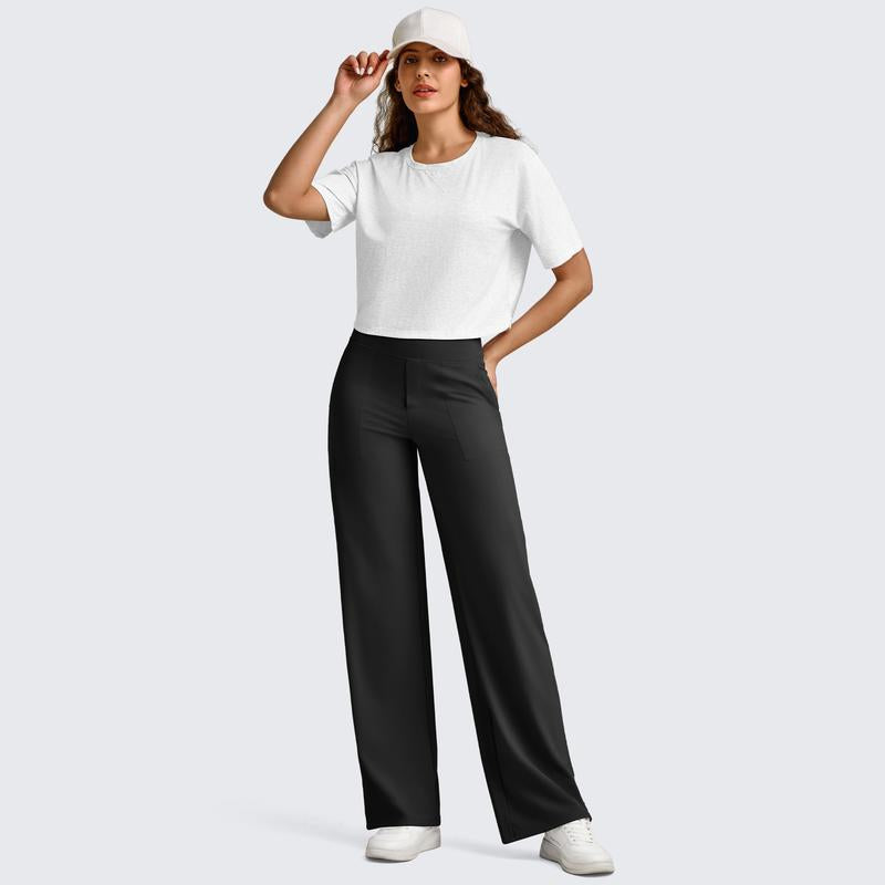 High-waisted wide-leg pants, women's yoga pants, comfortable athletic pants