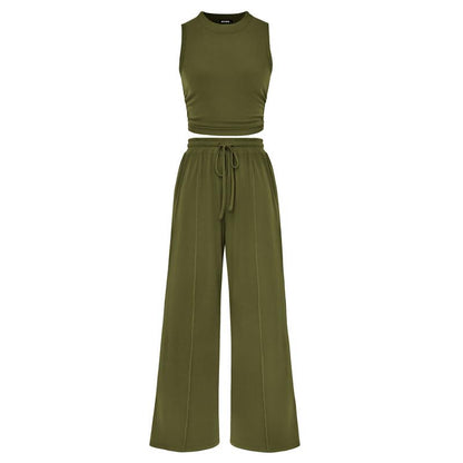Summer Casual Women's Pants Sets Fashionable Solid