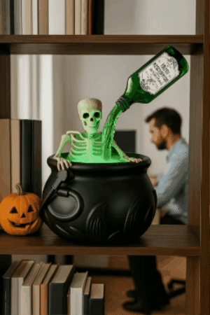 🔥Halloween Sale 60% OFF🔥 Cauldron Halloween Decor (With Magic Floating Potion Bottles & Diffuser)