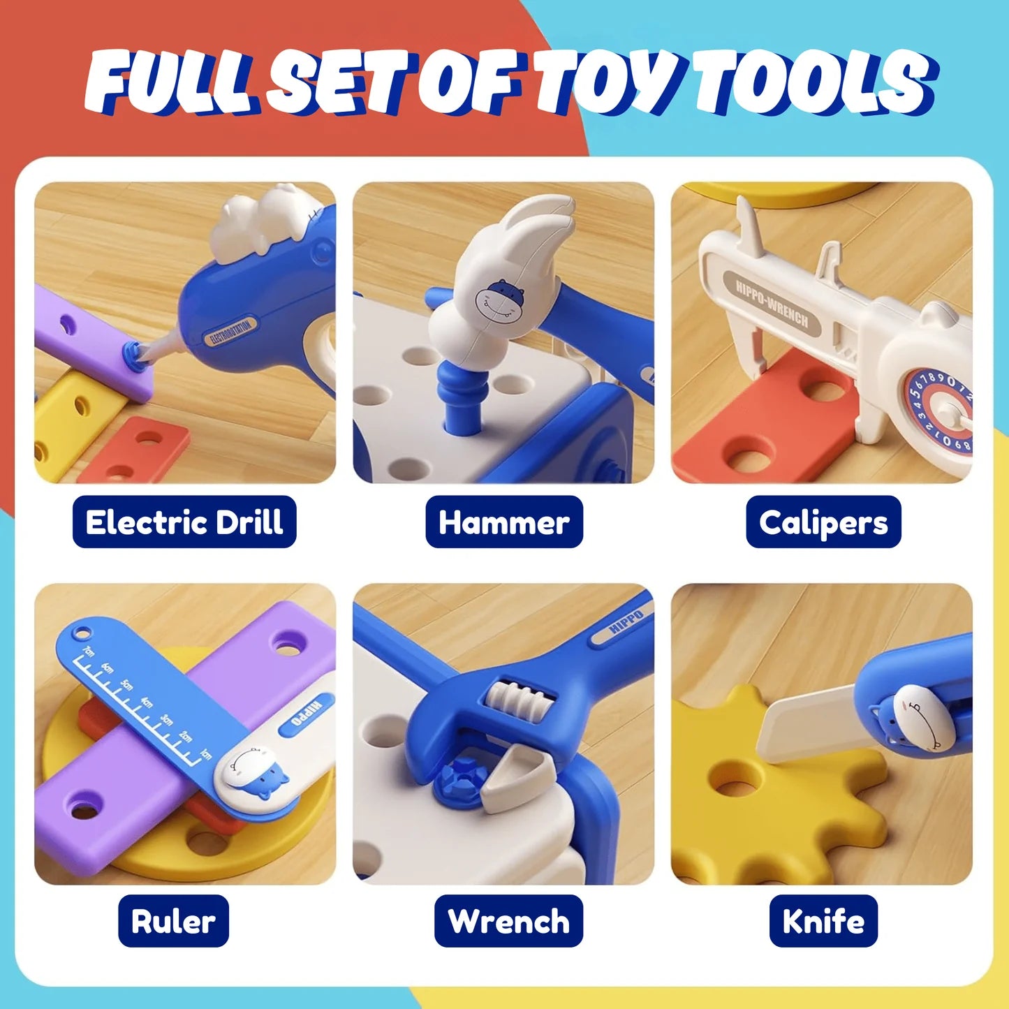 Cavinic™ Hippo All-in-one Tool Hub DIY Montessori Tool Box Set