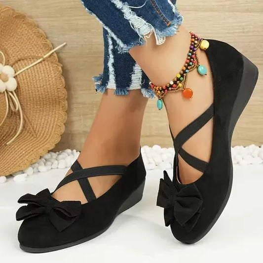 Cavinic™  Women's Bowknot Wedge Shoes – Lightweight Slip-On Casual Flats | All-Season Comfort & Stylish Design