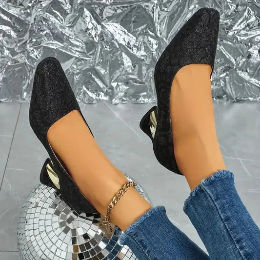 Cavinic™  Women's Elegant High Heels – Square Toe Block Pumps with Cushioned Insole & Non-Slip Sole, Perfect for Weddings, Office & Parties
