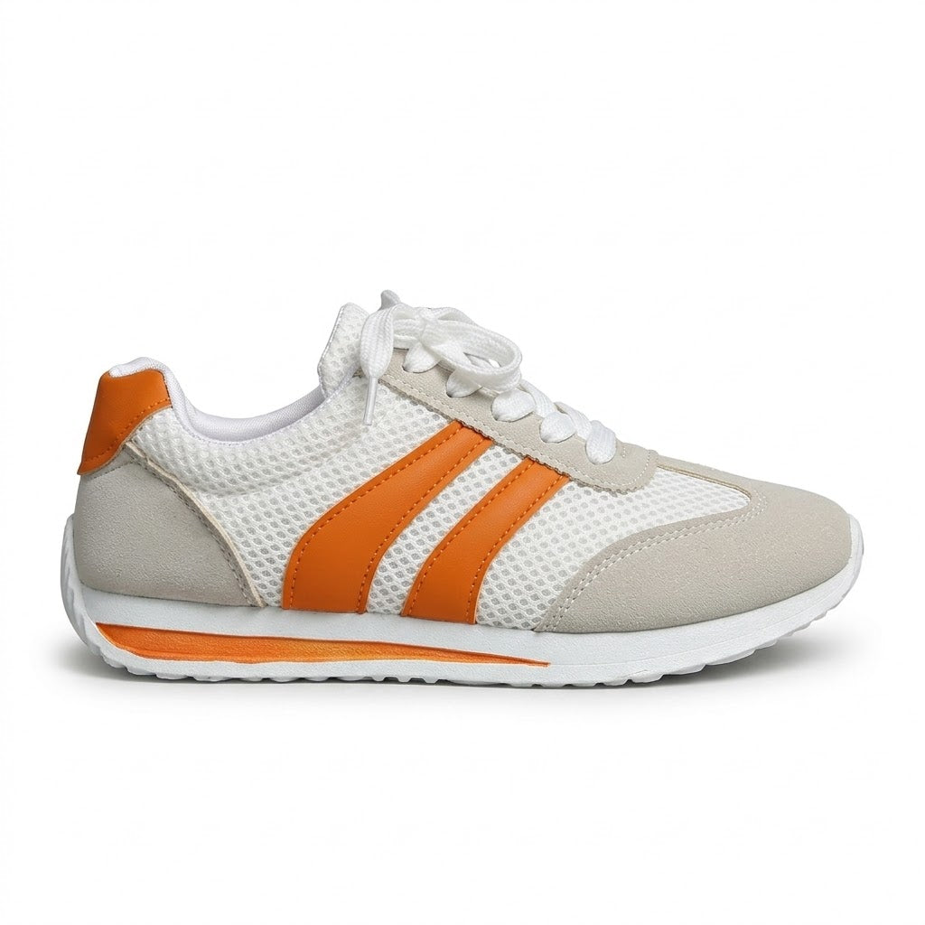 Fashionable women's athletic shoes, round-toe sneakers with thick soles